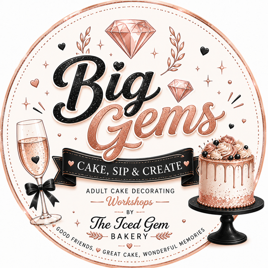 Big Gems Cake, Sip & Create (18+) £15 Deposit